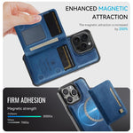 เคสโทรศัพท์กระเป๋าใส่บัตรพับแม่เหล็ก RFID AutSpace A13 MagSafe สำหรับ iPhone 12 Pro Max, สำหรับ iPhone 12 Pro