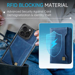 เคสโทรศัพท์กระเป๋าใส่บัตรพับแม่เหล็ก RFID AutSpace A13 MagSafe สำหรับ iPhone 12 Pro Max, สำหรับ iPhone 12 Pro