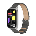 Mijobs Metal Shell Microfiber PU Leather Watch Band, For Xiaomi Smart Band 9 Active / Redmi Band 3