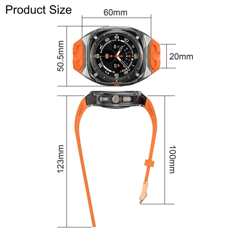 เคสสายรัดนาฬิกาฮาร์ดไฮบริด PC + TPU ดัดแปลง สำหรับ Samsung Galaxy Watch Ultra 47 มม. / Ultra 2025