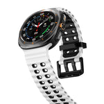 สายรัดนาฬิกาซิลิโคนรูคู่สองแถวสองสี Ocean สำหรับ Samsung Galaxy Watch Ultra 47 มม. / Ultra 2025