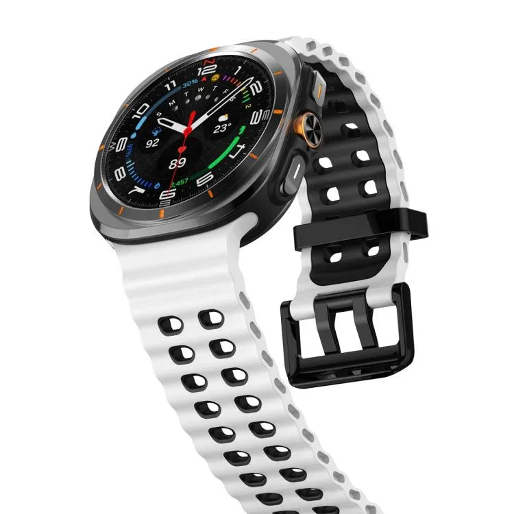 สายรัดนาฬิกาซิลิโคนรูคู่สองแถวสองสี Ocean สำหรับ Samsung Galaxy Watch Ultra 47 มม. / Ultra 2025