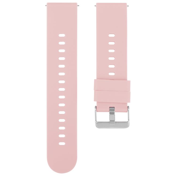 Solid Color Steel Buckle Silicone Watch Band, 18mm, 19mm, 20mm