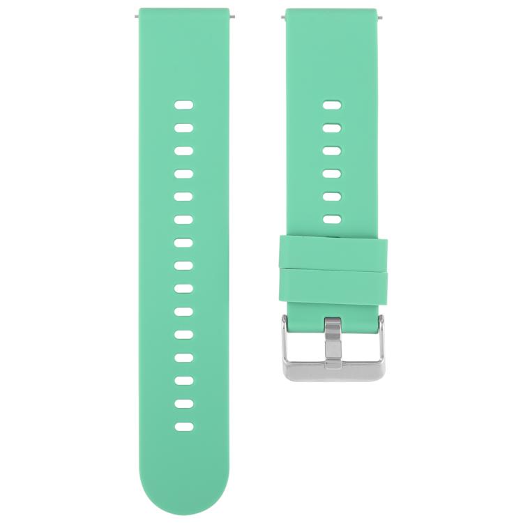 Solid Color Steel Buckle Silicone Watch Band, 22mm