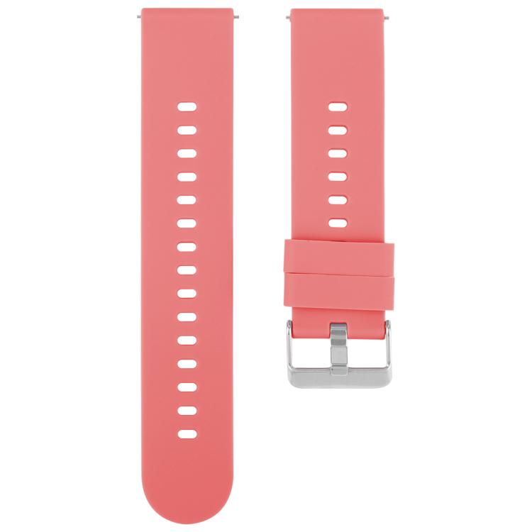 Solid Color Steel Buckle Silicone Watch Band, 22mm