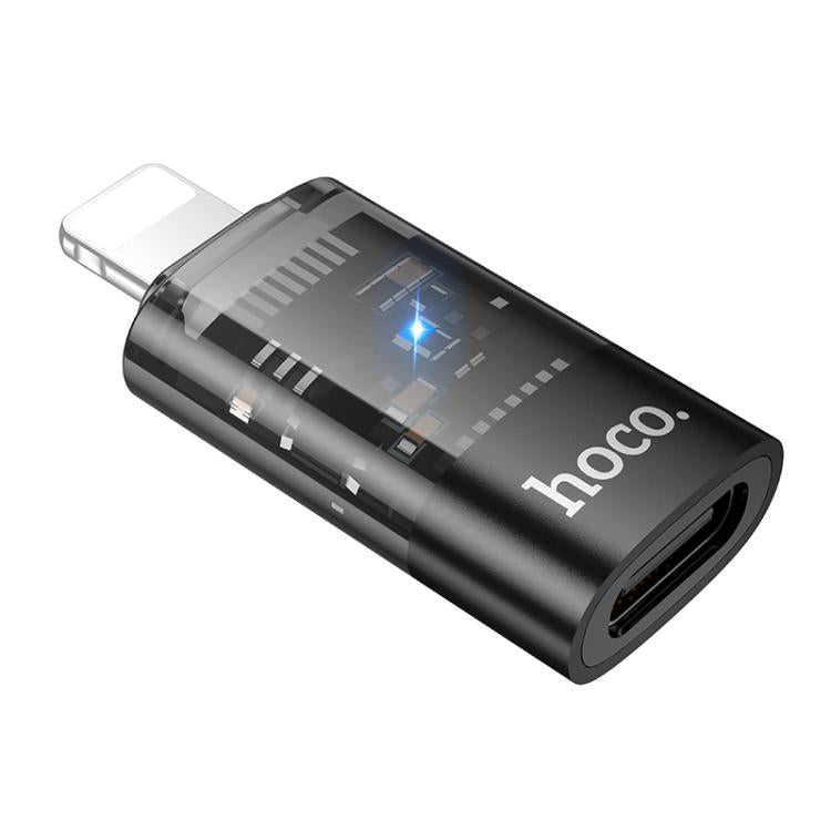 อะแดปเตอร์โปร่งใส hoco UA36A 8 พิน ชายเป็น USB-C / Type-C หญิง OTG, 8 พิน ชายเป็น USB-C / Type-C หญิง
