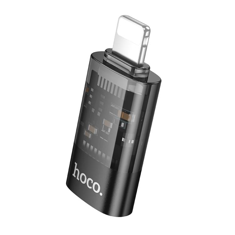 อะแดปเตอร์โปร่งใส hoco UA36A 8 พิน ชายเป็น USB-C / Type-C หญิง OTG, 8 พิน ชายเป็น USB-C / Type-C หญิง