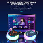 ลำโพงบลูทูธพกพากันน้ำพร้อมไฟ RGB สำหรับใช้กลางแจ้งและซับวูฟเฟอร์ตั้งโต๊ะ