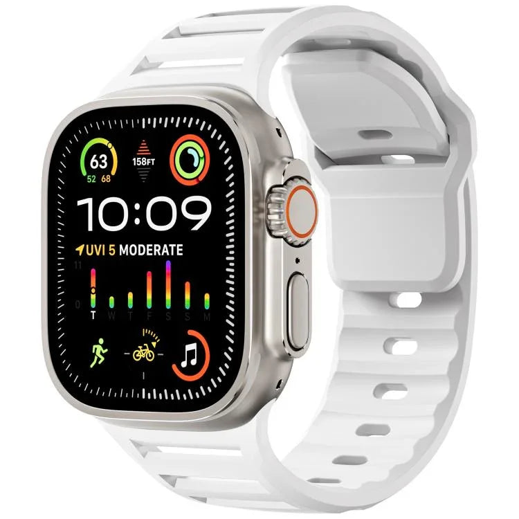 สายรัดนาฬิกาซิลิโคนรูหลายสีสองสีหมุดเดี่ยว สำหรับ Apple Watch 46 มม. / 49 มม. / 45 มม. / 44 มม.
