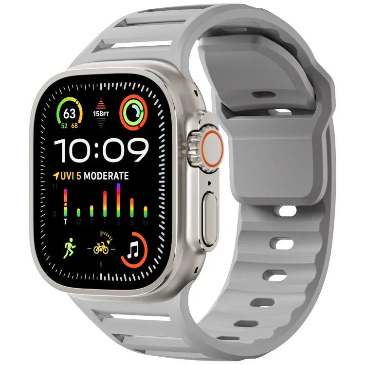 สายรัดนาฬิกาซิลิโคนรูหลายสีสองสีหมุดเดี่ยว สำหรับ Apple Watch 46 มม. / 49 มม. / 45 มม. / 44 มม.