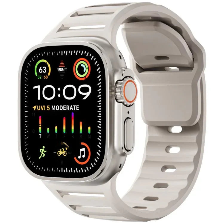 สายรัดนาฬิกาซิลิโคนรูหลายสีสองสีหมุดเดี่ยว สำหรับ Apple Watch 46 มม. / 49 มม. / 45 มม. / 44 มม.