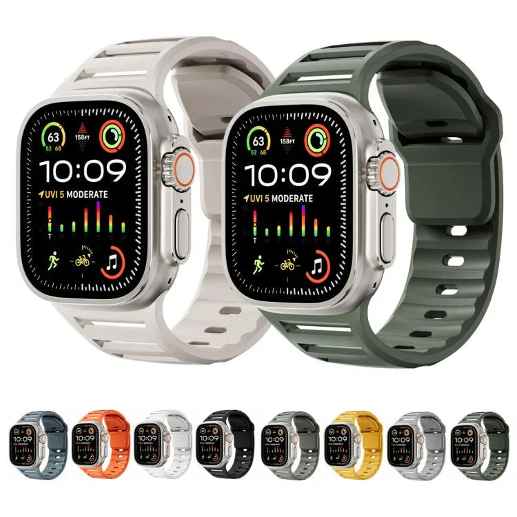 สายรัดนาฬิกาซิลิโคนรูหลายสีสองสีหมุดเดี่ยว สำหรับ Apple Watch 46 มม. / 49 มม. / 45 มม. / 44 มม.