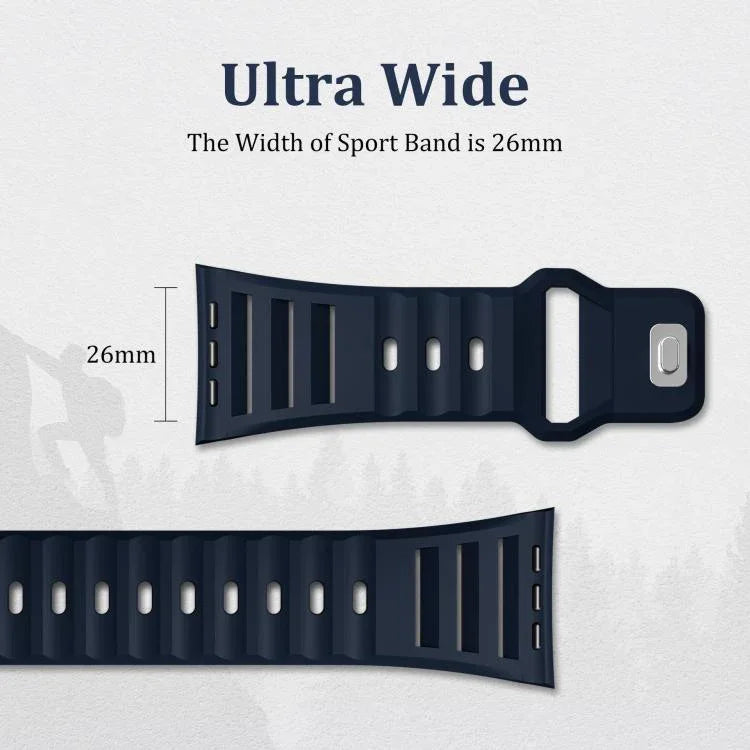 สายรัดนาฬิกาซิลิโคนรูหลายสีสองสีหมุดเดี่ยว สำหรับ Apple Watch 46 มม. / 49 มม. / 45 มม. / 44 มม.
