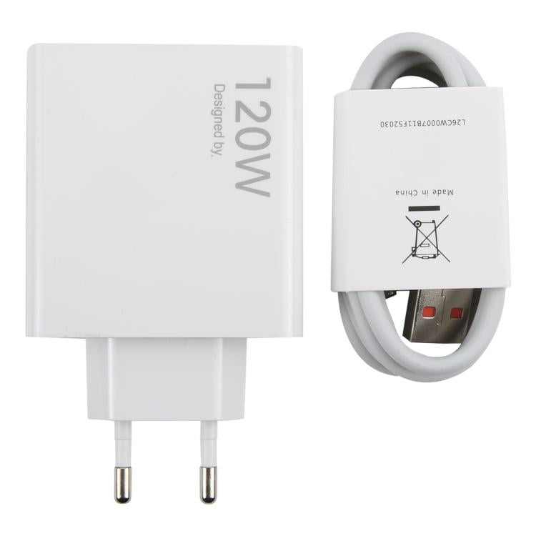 ที่ชาร์จเร็ว USB 120W พร้อมสาย USB ถึง Type-C ยาว 1 เมตร, 120W