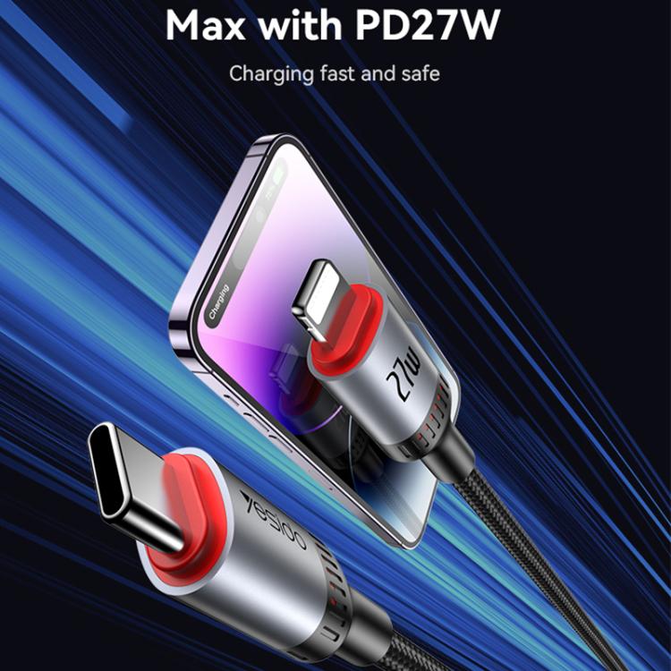 Yesido CA182 PD27W 3A USB-C / Type-C to 8 Pin Charging Data Cable, Length: 1.2m, CA182