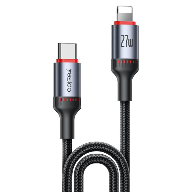 Yesido CA184 สายชาร์จข้อมูล USB-C / Type-C เป็น 8 Pin PD27W 3A ความยาว: 2m, CA184