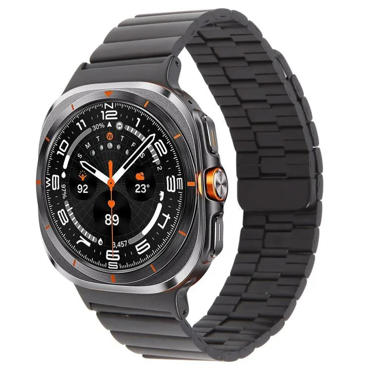 สายรัดนาฬิกาแม่เหล็กสแตนเลสสตีลลายไม้ไผ่ สำหรับ Samsung Galaxy Watch Ultra 47 มม. / Ultra 2025