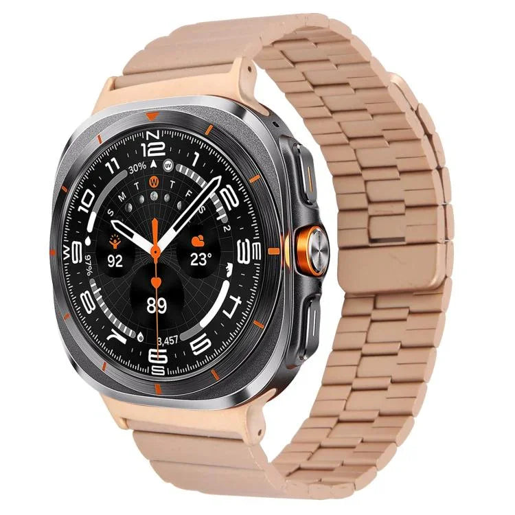 สายรัดนาฬิกาแม่เหล็กสแตนเลสสตีลลายไม้ไผ่ สำหรับ Samsung Galaxy Watch Ultra 47 มม. / Ultra 2025