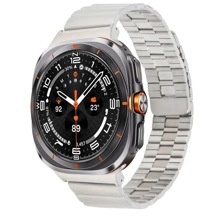 สายรัดนาฬิกาแม่เหล็กสแตนเลสสตีลลายไม้ไผ่ สำหรับ Samsung Galaxy Watch Ultra 47 มม. / Ultra 2025