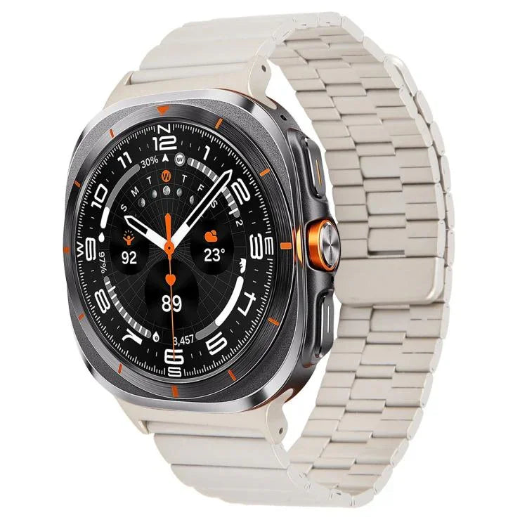 สายรัดนาฬิกาแม่เหล็กสแตนเลสสตีลลายไม้ไผ่ สำหรับ Samsung Galaxy Watch Ultra 47 มม. / Ultra 2025
