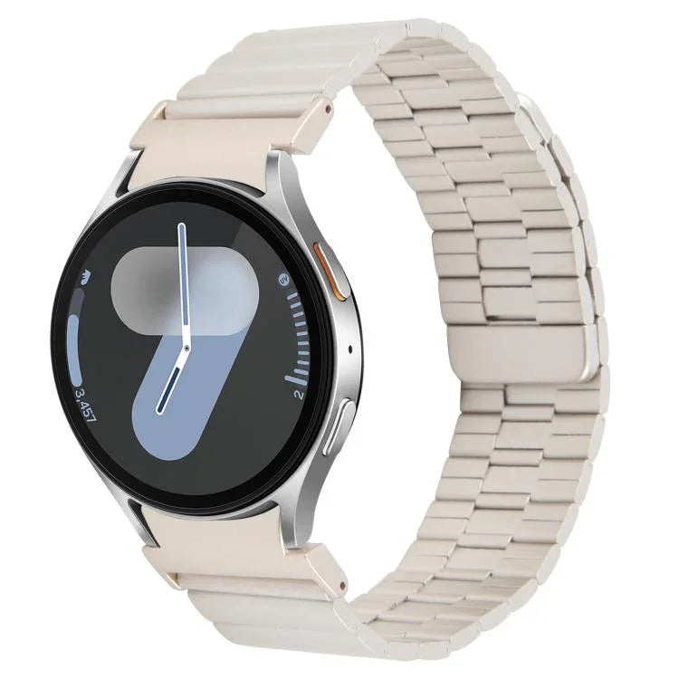 สายรัดนาฬิกาโลหะแม่เหล็กปลดล็อกเร็วลายไม้ไผ่ สำหรับ Samsung Galaxy Watch 7 / 6 / 5 / 4