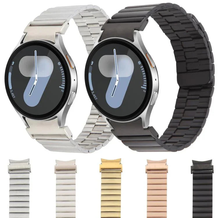 สายรัดนาฬิกาโลหะแม่เหล็กปลดล็อกเร็วลายไม้ไผ่ สำหรับ Samsung Galaxy Watch 7 / 6 / 5 / 4
