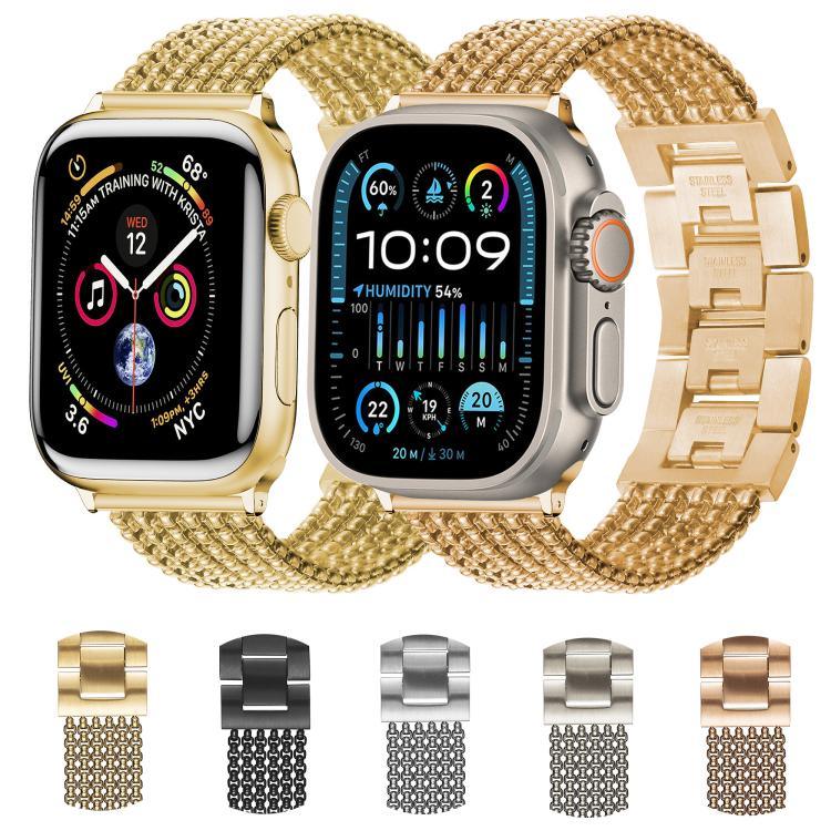 สายรัดนาฬิกาสแตนเลส 6 โซ่ สำหรับ Apple Watch 46 มม. / 49 มม. / 45 มม. / 44 มม. และ Apple Watch 42 มม. / 41 มม. / 40 มม. / 38 มม.