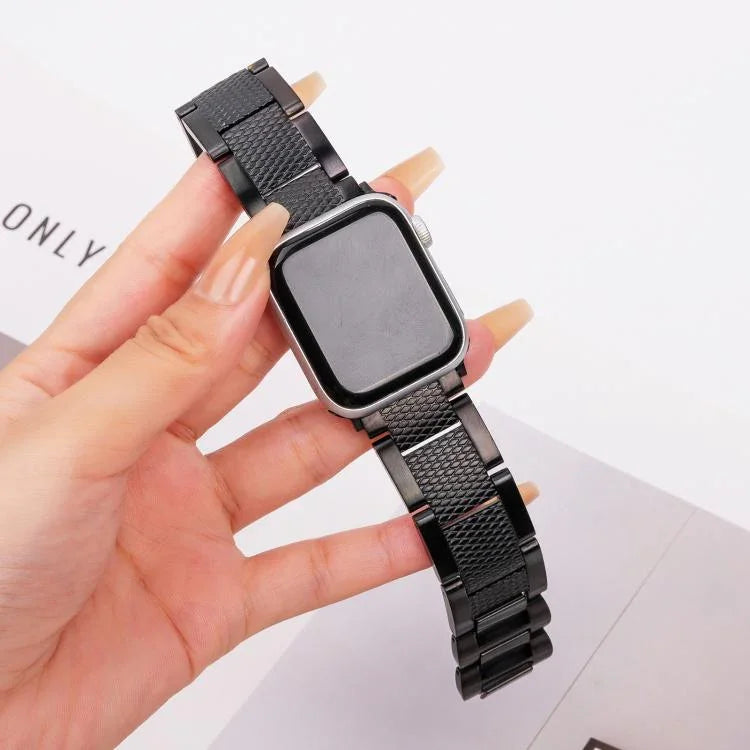 สายรัดนาฬิกาสแตนเลส 3 เม็ดลายเกลียวคลื่น สำหรับ Apple Watch 46 มม. / 49 มม. / 45 มม. / 44 มม. และ Apple Watch 42 มม. / 41 มม. / 40 มม. / 38 มม.