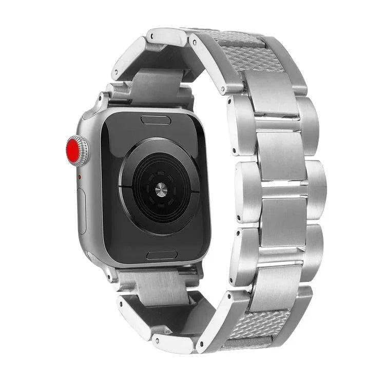 สายรัดนาฬิกาสแตนเลส 3 เม็ดลายเกลียวคลื่น สำหรับ Apple Watch 46 มม. / 49 มม. / 45 มม. / 44 มม. และ Apple Watch 42 มม. / 41 มม. / 40 มม. / 38 มม.