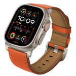 สายรัดนาฬิกาหนังแท้ Nappa หัวเข็มขัดไทเทเนียม สำหรับ Apple Watch 46 มม. / 49 มม. / 45 มม. / 44 มม.