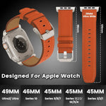 สายรัดนาฬิกาหนังแท้ Nappa หัวเข็มขัดไทเทเนียม สำหรับ Apple Watch 46 มม. / 49 มม. / 45 มม. / 44 มม.