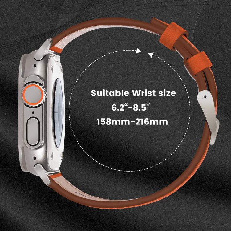 สายรัดนาฬิกาหนังแท้ Nappa หัวเข็มขัดไทเทเนียม สำหรับ Apple Watch 46 มม. / 49 มม. / 45 มม. / 44 มม.