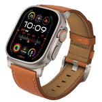 สายรัดนาฬิกาหนังแท้ Nappa หัวเข็มขัดไทเทเนียม สำหรับ Apple Watch 46 มม. / 49 มม. / 45 มม. / 44 มม.