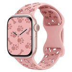 สายรัดนาฬิกาซิลิโคนหัวเข็มขัดผีเสื้อรูปกระดูกอุ้งเท้าสุนัข สำหรับ Apple Watch 46 มม. / 49 มม. / 45 มม. / 44 มม. และ Apple Watch 42 มม. / 41 มม. / 40 มม. / 38 มม.