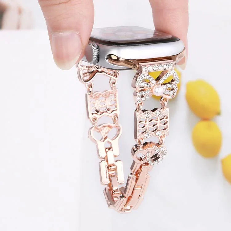 สายรัดนาฬิกาสแตนเลสสตีลหัวเข็มขัดโบว์ สำหรับ Apple Watch 46mm / 49mm / 45mm / 44mm, สำหรับ Apple Watch 42mm / 41mm / 40mm / 38mm