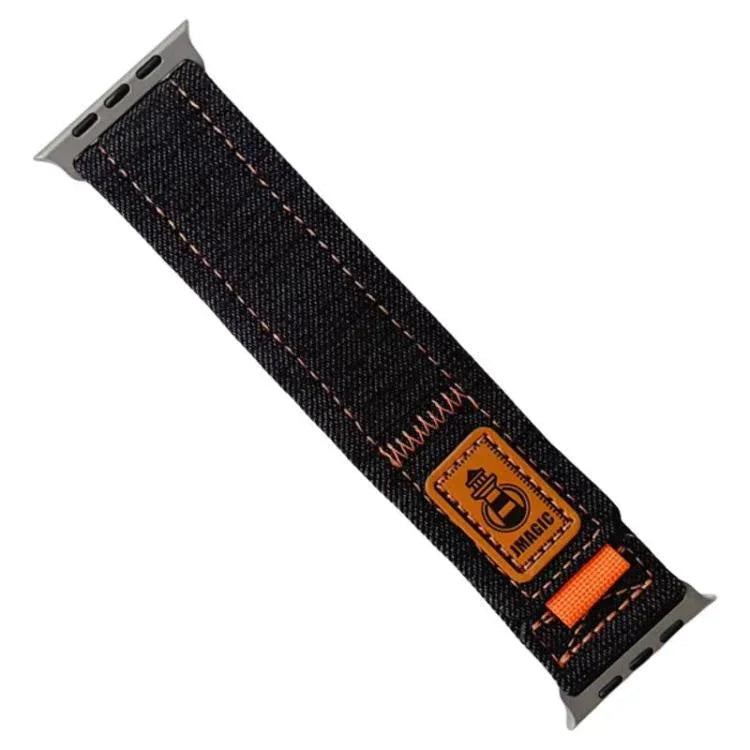 สายรัดนาฬิกาผ้าแคนวาสไนลอนยีนส์แบบตีนตุ๊กแก สำหรับ Apple Watch 46mm / 49mm / 45mm / 44mm, สำหรับ Apple Watch 42mm / 41mm / 40mm / 38mm