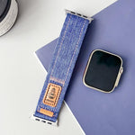 สายรัดนาฬิกาผ้าแคนวาสไนลอนยีนส์แบบตีนตุ๊กแก สำหรับ Apple Watch 46mm / 49mm / 45mm / 44mm, สำหรับ Apple Watch 42mm / 41mm / 40mm / 38mm