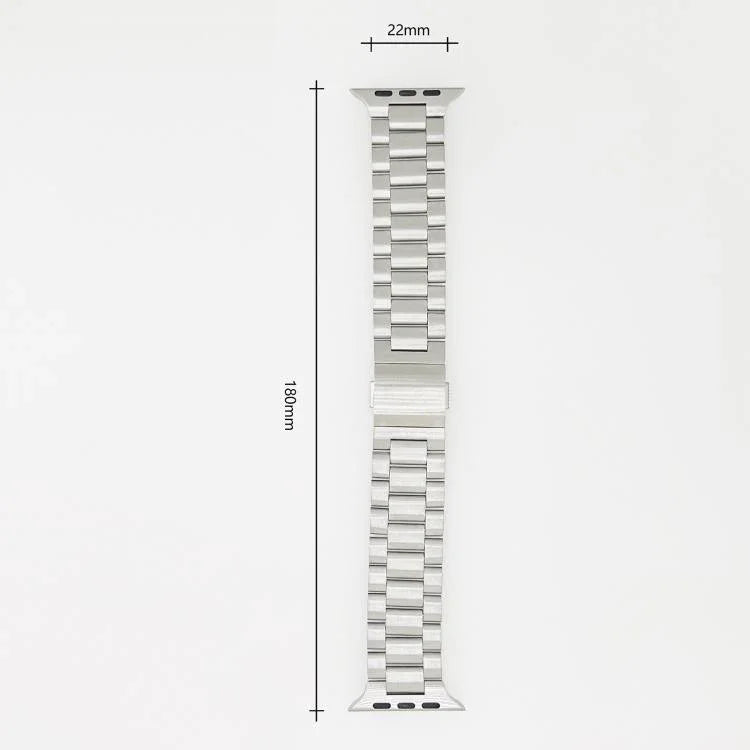 สายรัดนาฬิกาสแตนเลสสตีลสามข้อแบบหัวเข็มขัดนอร์แมน สำหรับ Apple Watch 46mm / 49mm / 45mm / 44mm
