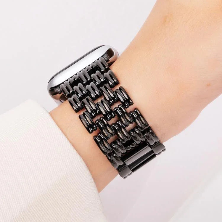 สายรัดนาฬิกาสแตนเลสสตีลลายห้าลูกปัด สำหรับ Apple Watch 46mm / 49mm / 45mm / 44mm, สำหรับ Apple Watch 42mm / 41mm / 40mm / 38mm
