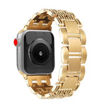 สายรัดนาฬิกาสแตนเลสสตีลลายห้าลูกปัด สำหรับ Apple Watch 46mm / 49mm / 45mm / 44mm, สำหรับ Apple Watch 42mm / 41mm / 40mm / 38mm