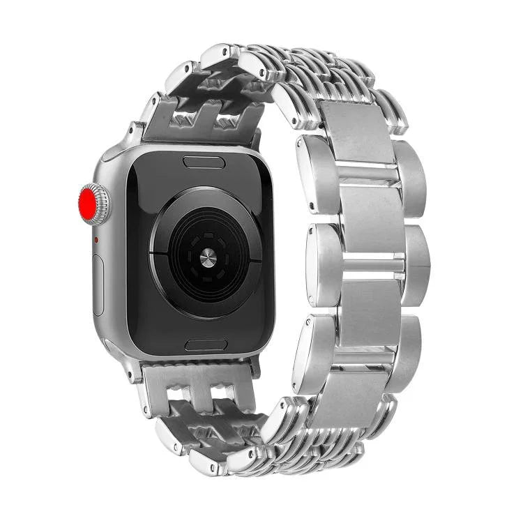 สายรัดนาฬิกาสแตนเลสสตีลลายห้าลูกปัด สำหรับ Apple Watch 46mm / 49mm / 45mm / 44mm, สำหรับ Apple Watch 42mm / 41mm / 40mm / 38mm