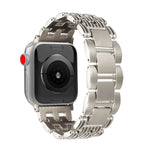 สายรัดนาฬิกาสแตนเลสสตีลลายห้าลูกปัด สำหรับ Apple Watch 46mm / 49mm / 45mm / 44mm, สำหรับ Apple Watch 42mm / 41mm / 40mm / 38mm