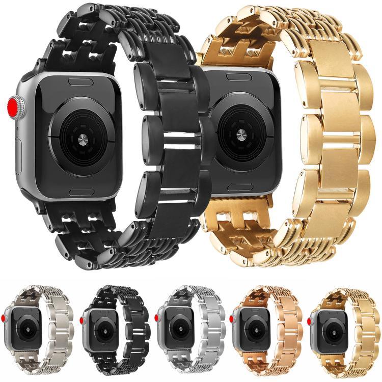 สายรัดนาฬิกาสแตนเลสสตีลลายห้าลูกปัด สำหรับ Apple Watch 46mm / 49mm / 45mm / 44mm, สำหรับ Apple Watch 42mm / 41mm / 40mm / 38mm