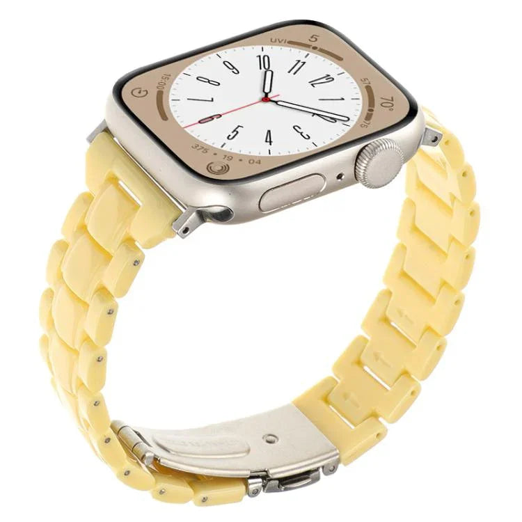สายรัดนาฬิกาเรซิ่นสามลูกปัดรูปสี่เหลี่ยมข้าวหลามตัดเอวเล็ก สำหรับ Apple Watch 46mm / 49mm / 45mm / 44mm, สำหรับ Apple Watch 42mm / 41mm / 40mm / 38mm