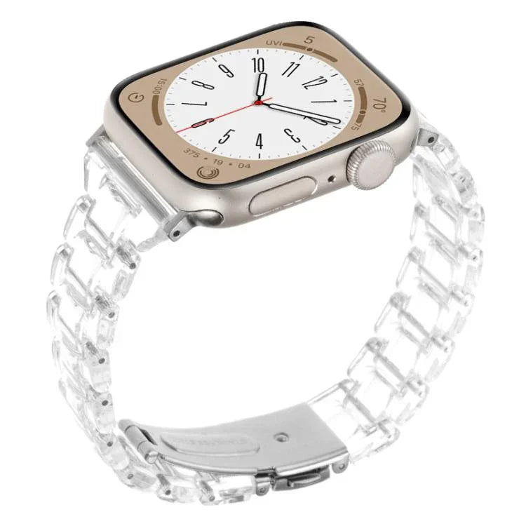 สายรัดนาฬิกาเรซิ่นสามลูกปัดรูปสี่เหลี่ยมข้าวหลามตัดเอวเล็ก สำหรับ Apple Watch 46mm / 49mm / 45mm / 44mm, สำหรับ Apple Watch 42mm / 41mm / 40mm / 38mm