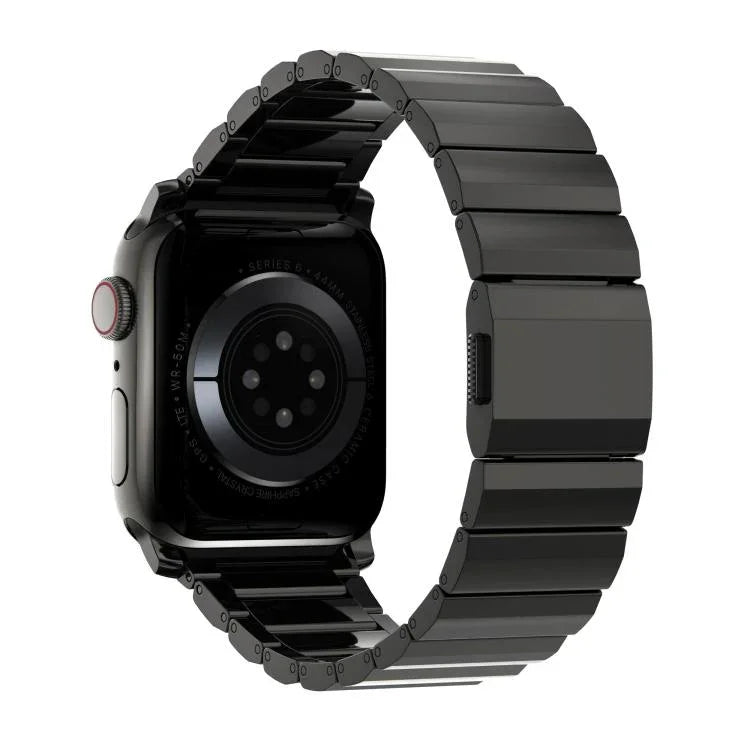 สายรัดนาฬิกาสแตนเลสสตีลแบบหัวเข็มขัดนอร์แมนและลูกปัดเดียว สำหรับ Apple Watch 46mm / 49mm / 45mm / 44mm