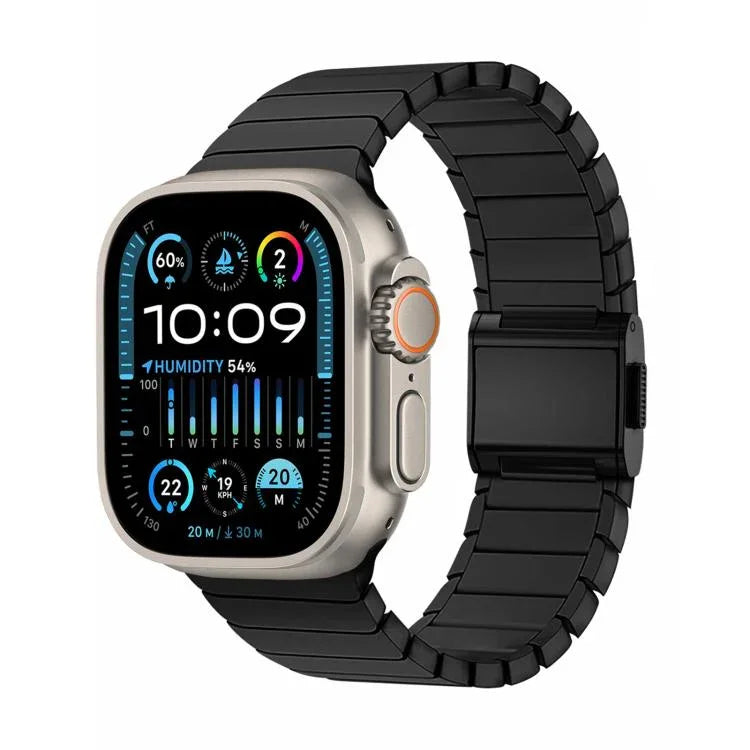 สายรัดนาฬิกาไทเทเนียมแท้หัวเข็มขัดนอร์แมนลายไม้ไผ่ สำหรับ Apple Watch 46mm / 49mm / 45mm / 44mm