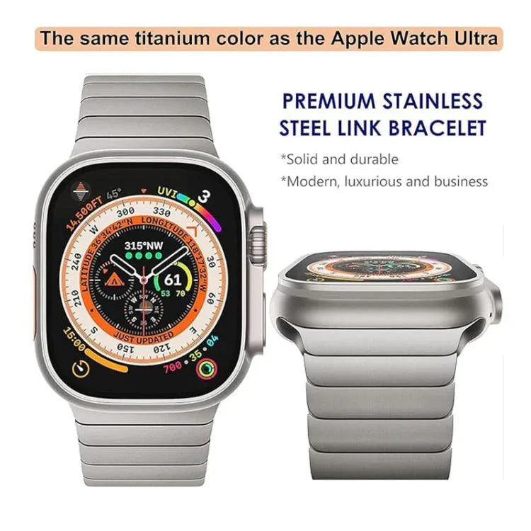สายรัดนาฬิกาไทเทเนียมแท้หัวเข็มขัดนอร์แมนลายไม้ไผ่ สำหรับ Apple Watch 46mm / 49mm / 45mm / 44mm