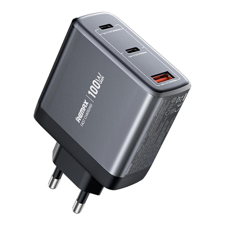 ที่ชาร์จเร็ว REMAX U2-AC 100W USB และ Type-C คู่ GaN พร้อมจอดิจิทัล ปลั๊ก EU