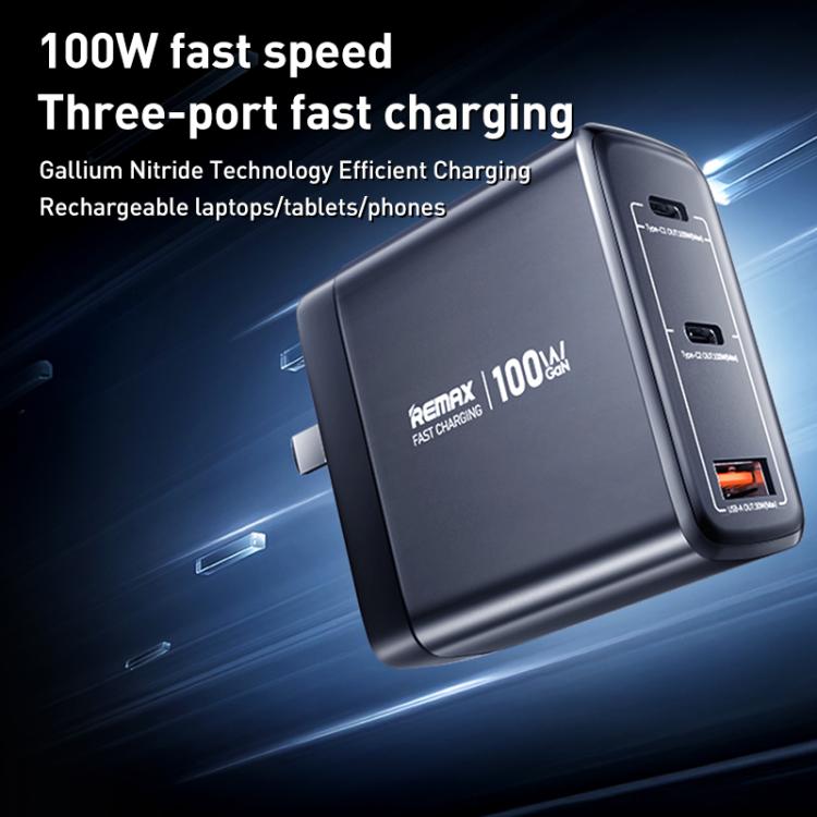 ที่ชาร์จเร็ว REMAX U2-AC 100W USB และ Type-C คู่ GaN พร้อมจอดิจิทัล ปลั๊ก EU